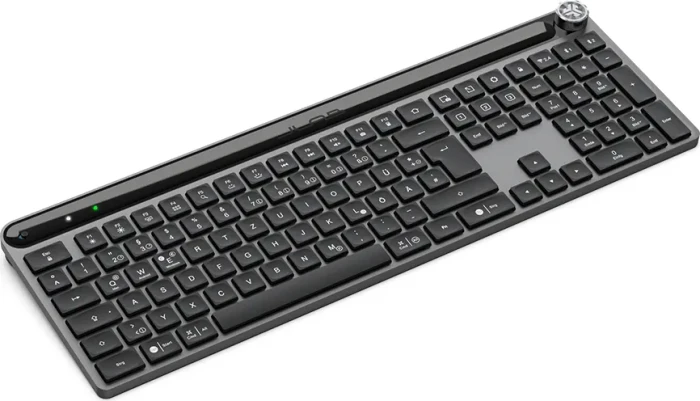 JLab Epic Wireless Keyboard, schwarz, LEDs weiß, USB/Bluetooth, DE