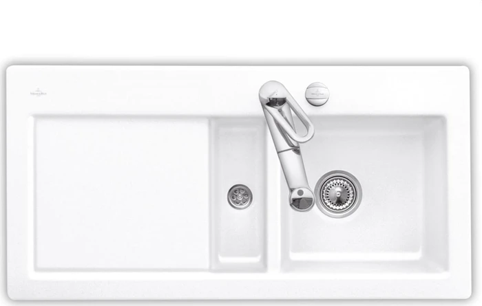 Villeroy & Boch Subway 60 Einbau Becken rechts mit Ablauffernbedienung snow white