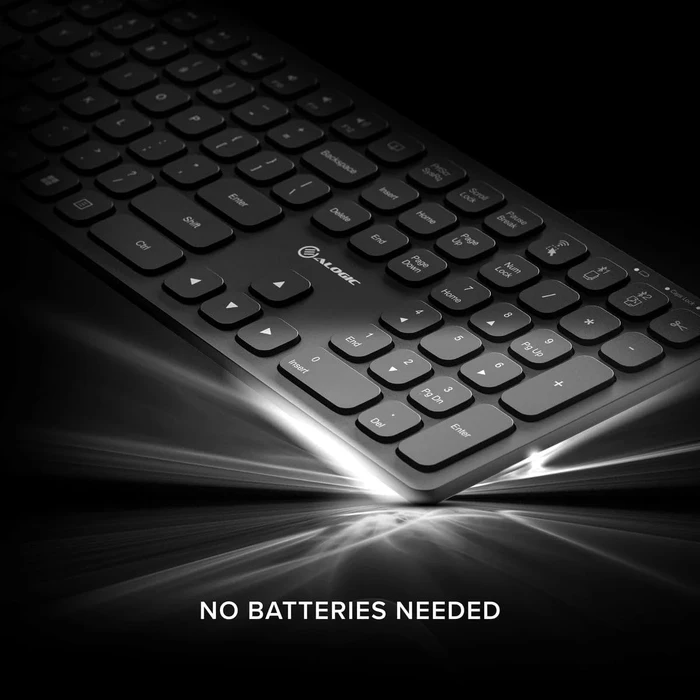 Alogic Echelon USB-C Rechargeable Wireless Mouse and Keyboard for Windows, schwarz, USB/Bluetooth, UK