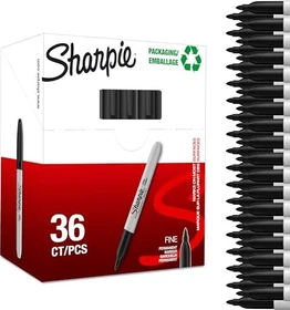 Sharpie Fine Point Permanentmarker schwarz, 36er-Pack