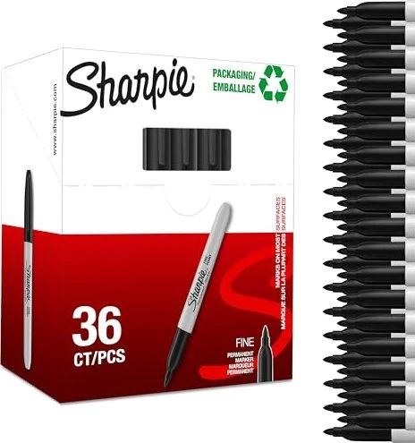 Sharpie Fine Point Permanentmarker schwarz, 36er-Pack