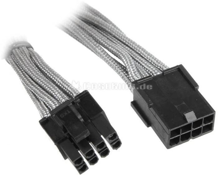 BitFenix Alchemy 6/8-Pin PCIe Verlängerung 45cm, sleeved silber