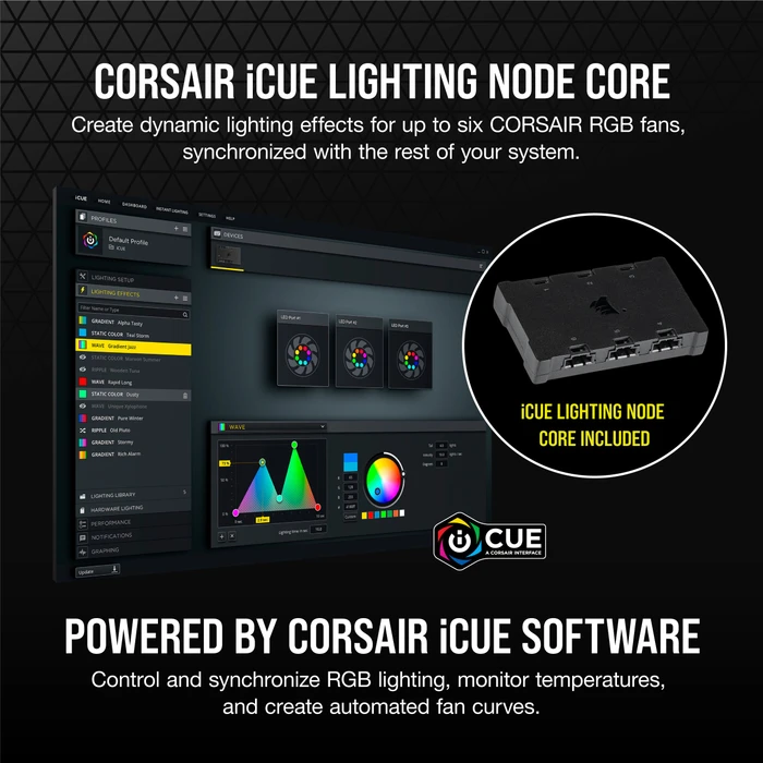 Corsair SP Series iCUE SP140 RGB Elite Dual Fan Kit, schwarz, LED-Steuerung, 140mm, 2er-Pack