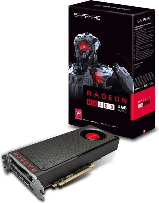 Sapphire Radeon RX 480 4G D5, 4GB GDDR5, HDMI, 3x DP, lite retail