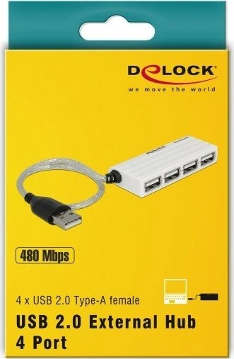 DeLOCK USB-Hub, 4x USB-A 2.0 USB-A 2.0 [Stecker]