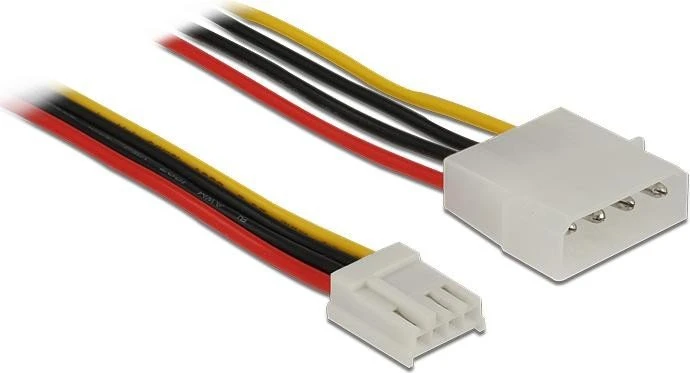 DeLOCK Stromkabel Molex 4-Pin Stecker auf Floppy 4-Pin Buchse, 0.24m