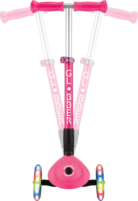 Globber Foldable Lights Kickboard fuchsia pink
