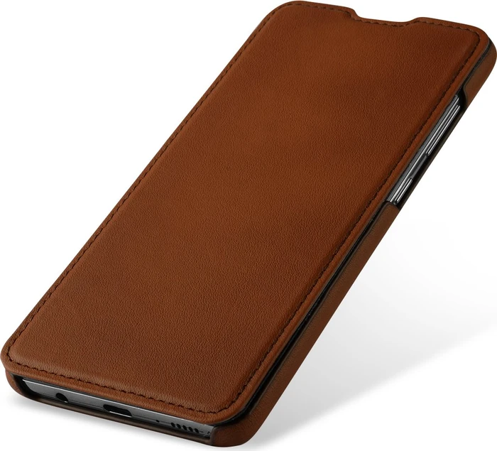 Stilgut Book Type Leather Case für Samsung Galaxy A51 braun