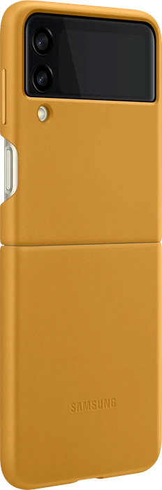 Samsung Leather Cover für Galaxy Z Flip 3 Mustard