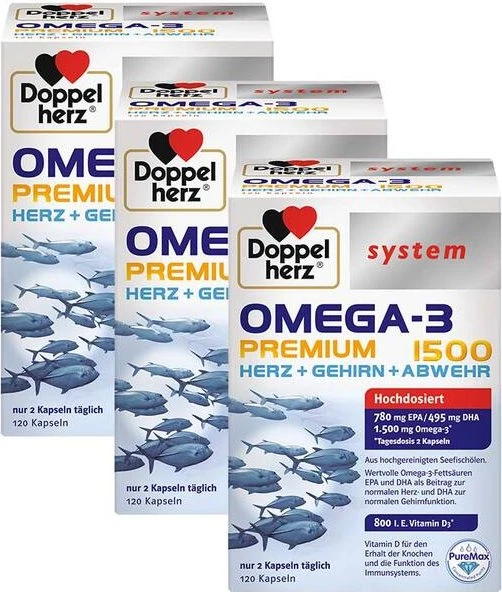 Doppelherz Omega-3 Premium 1500 Kapseln, 120 Stück