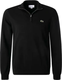Lacoste Baumwolle mit Reißverschluss und hohem Kragen Pullover schwarz (Herren)