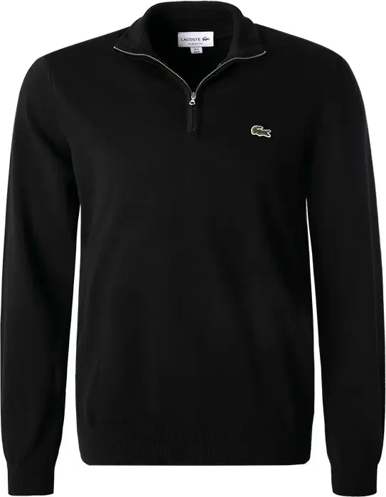 Lacoste Baumwolle mit Reißverschluss und hohem Kragen Pullover schwarz (Herren)