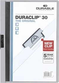 Durable Duraclip 30 Klemmmappe, A4, grau/transparent