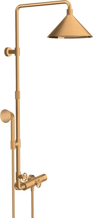 Hansgrohe Axor Showers/Front Showerpipe mit Thermostat und Kopfbrause 240 2jet brushed gold optic