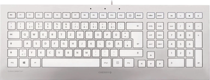 Cherry STRAIT Corded Keyboard silber, USB, DE