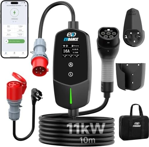 Evdance Mobile Wallbox 11kW Typ 2, 7.8m Ladekabel