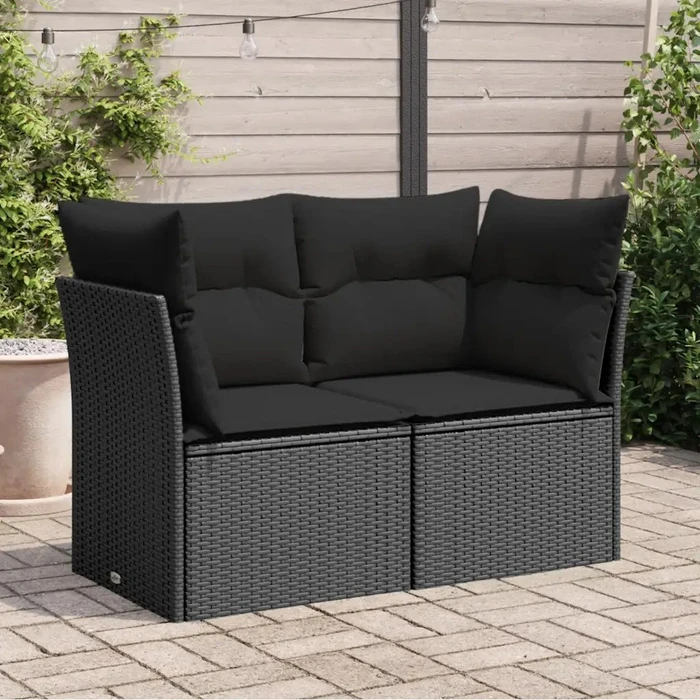 vidaXL Gartensofa/Gartenbox mit Kissen 124cm 2-Sitzer schwarz