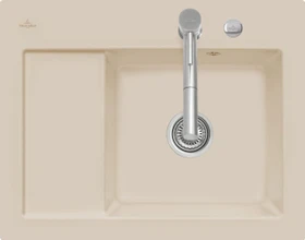 Villeroy & Boch Subway 45 Compact Einbau Becken rechts mit Ablauffernbedienung almond