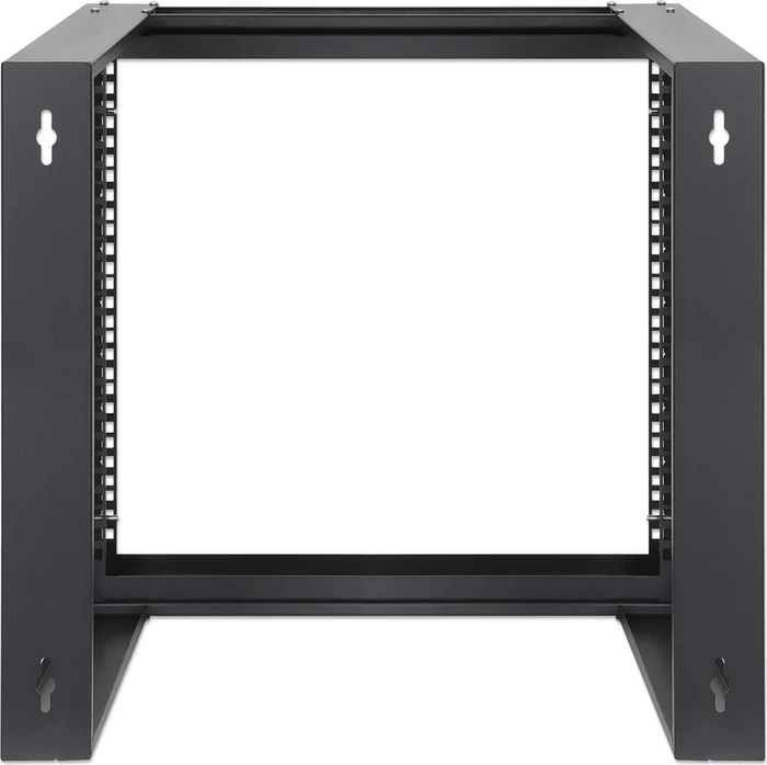 Intellinet 19" 2-Pfosten Laborgestell 9HE, zur Wandmontage, 2 Tragschienen, RAL 9004, 450mm tief