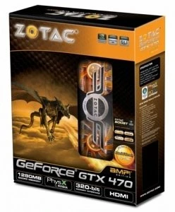 Zotac GeForce GTX 470 AMP!, 1.25GB GDDR5, 2x DVI, Mini HDMI