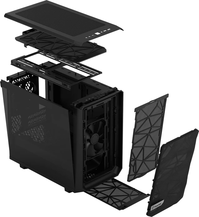 Fractal Design Meshify 2 Nano Black TG Dark Tint, Glasfenster, Mini-ITX