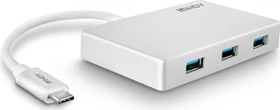 Lindy USB-Hub, 3x USB-A 3.0, 1x USB-C 3.0, USB-C 3.0 [Stecker] (43092)