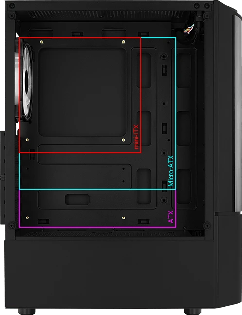 AeroCool Quantum [V1], schwarz, Glasfenster