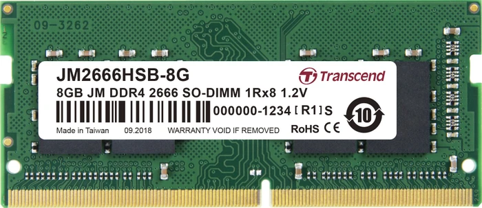 Transcend JetRam SO-DIMM 8GB, DDR4-2666, CL19-19-19, 1RX16