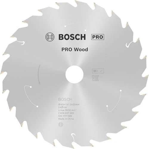 Bosch Professional Standard for Wood Kreissägeblatt 24Z, 165x1x20mm, 1 Stück