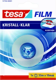 tesa tesafilm 57758 Blister kristall-klar, Klebeband, 19mm/33m, 1 Stück