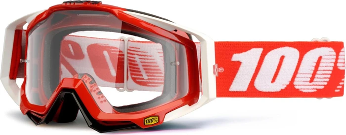 100% Racecraft Schutzbrille fire red/clear lens