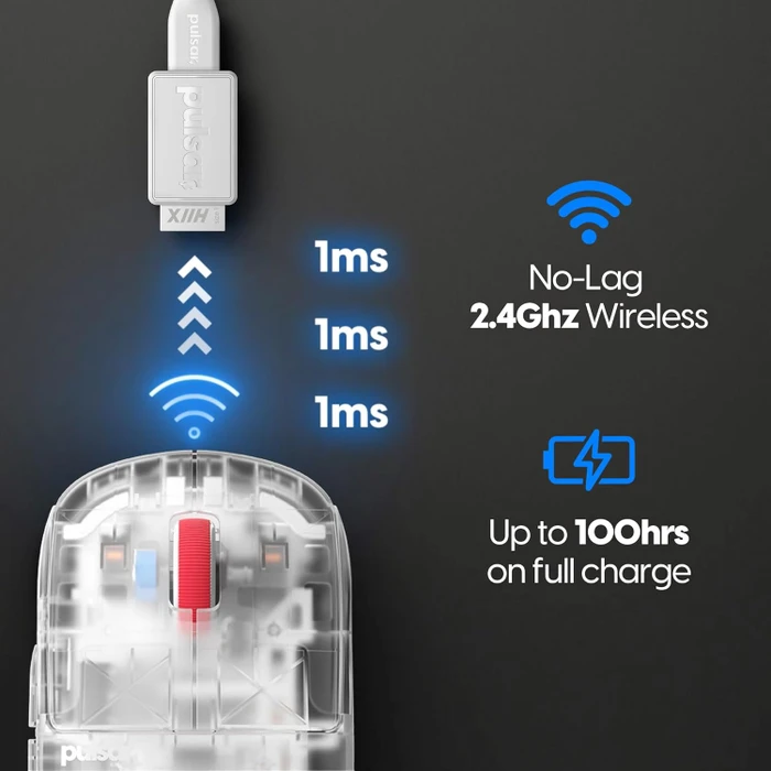 Pulsar Gaming Gears X2H Mini Wireless SuperClear Edition, USB