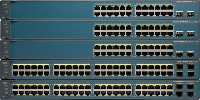 Cisco Catalyst 3560 V2 IP Services Rackmount Managed Switch, 48x RJ-45, 2x SFP, 370W PoE