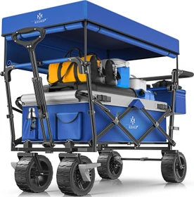 Kesser GT9000 mit Sonnendach Bollerwagen blau/grau