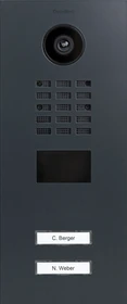 DoorBird D2102V IP Video Türstation mit 2 Ruftasten RAL 7016, Edelstahl V2A, gebürstet