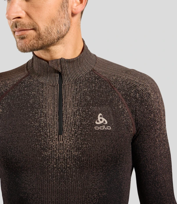 Odlo POW Blackcomb Baselayer Half Zip Funktionsshirt langarm fudge (Herren)