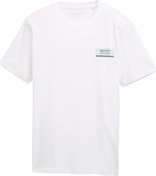Tom Tailor Basic mit Logo-Print T-Shirt kurzarm outdoor white (Herren)