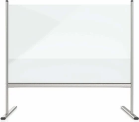 Magnetoplan Hygieneschutz Thekenaufsatz Hygienewand mit Aluminiumgestell, transparent/silber, 96x65cm