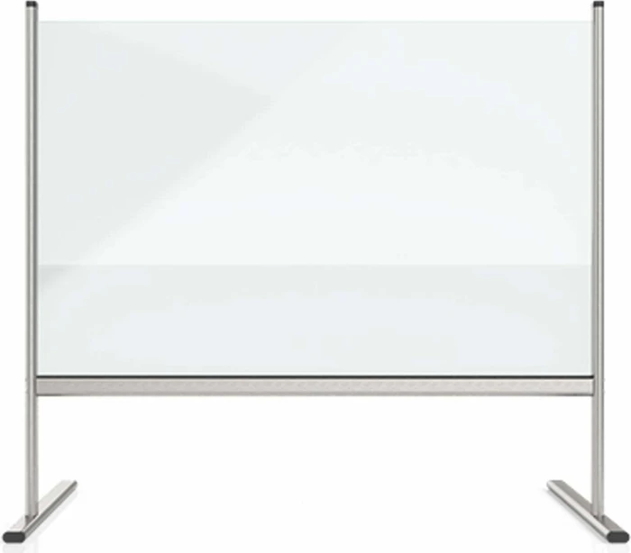 Magnetoplan Hygieneschutz Thekenaufsatz Hygienewand mit Aluminiumgestell, transparent/silber, 96x65cm