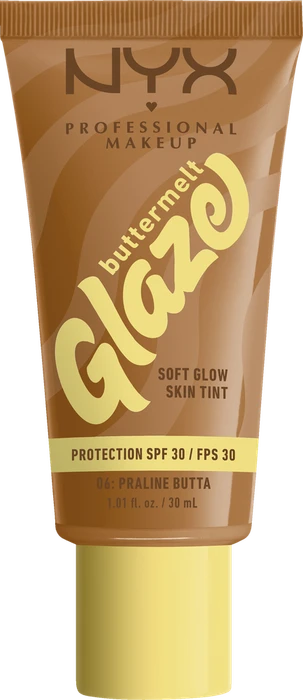 NYX Buttermelt Glaze Soft Glow Skin Tint 06 praline butta LSF30, 30ml