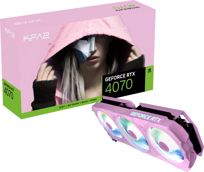 KFA2 GeForce RTX 4070 EX Gamer Pink (1-Click OC), 12GB GDDR6X, HDMI, 3x DP