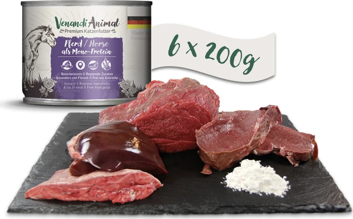 Venandi Animal Pferd als Monoprotein, 1.20kg (6x 200g)