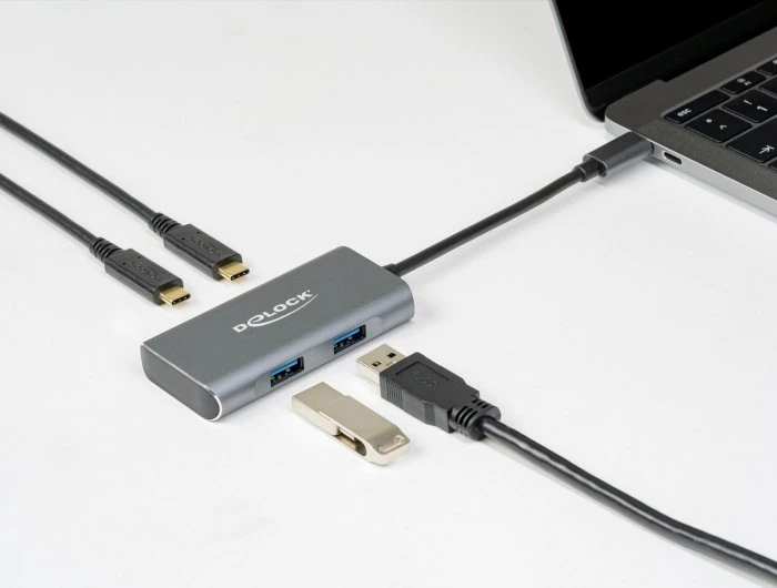 DeLOCK 4-Port USB-Hub, 2x USB-C 3.1, 2x USB-A 3.1, USB-C 3.1 [Stecker]