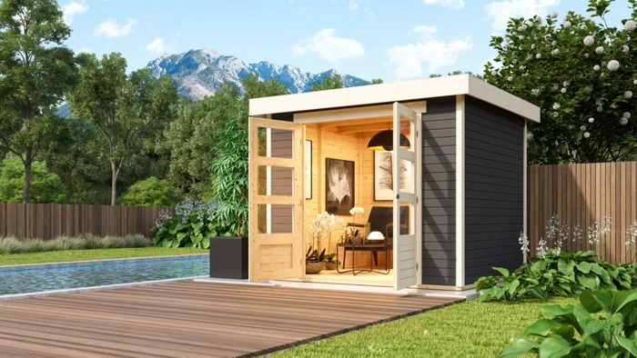 Karibu Askola 3 Gartenhaus terragrau