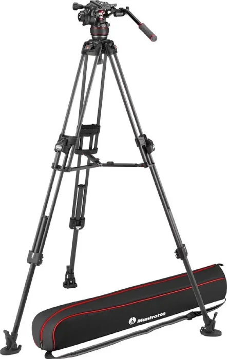 Manfrotto MVK608TWINFC Videokopf Nitrotech 608 mit Stativ 645 Fast Twin Carbon