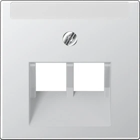 Jung Abdeckung für IAE/UAE-Anschlussdosen, 2 x 8-polig, mit Schriftfeld, Thermoplast lackiert, Serie A, aluminium