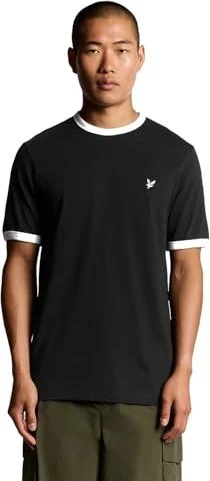 Lyle & Scott Ringer T-Shirt kurzarm jet black/white (Herren)