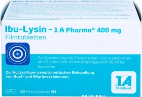 1A Pharma Ibu-Lysin 400mg Filmtabletten, 50 Stück
