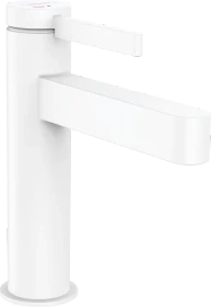 Hansgrohe Finoris Einhebel-Waschtischarmatur 110 CoolStart mit Push-Open Ablaufgarnitur mattweiß