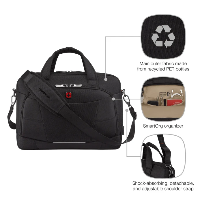 Wenger Altair Brief 14-16" Laptop-Aktentasche, schwarz